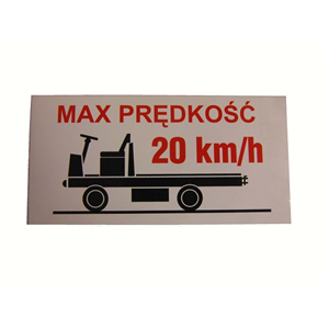 NAKLEJKA MAX PRĘDKOŚĆ 20 km/h